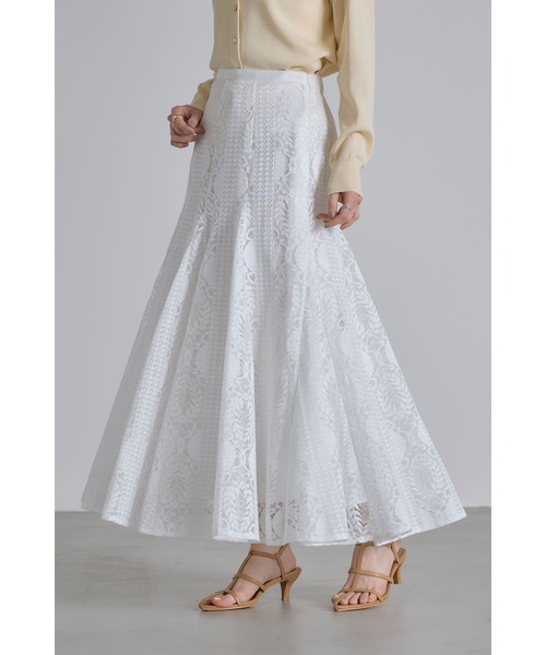 &. NOSTALGIA(アンドドットノスタルジア)の「ウェストグログランレースフレアスカート(スカート・レディース・ブラック/ホワイト・M)」の1枚目の写真