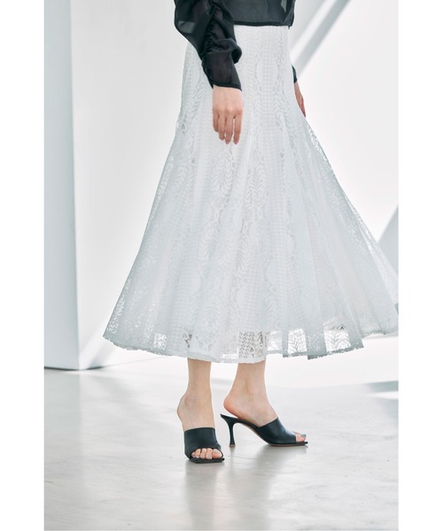 &. NOSTALGIA(アンドドットノスタルジア)の「ウェストグログランレースフレアスカート(スカート・レディース・ブラック/ホワイト・M)」の3枚目の写真