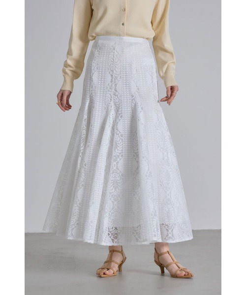 &. NOSTALGIA(アンドドットノスタルジア)の「ウェストグログランレースフレアスカート(スカート・レディース・ブラック/ホワイト・M)」の6枚目の写真