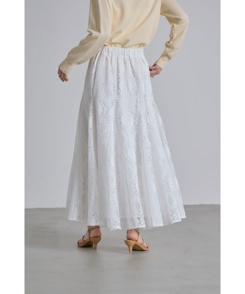 &. NOSTALGIA(アンドドットノスタルジア)の「ウェストグログランレースフレアスカート(スカート・レディース・ブラック/ホワイト・M)」の9枚目の写真