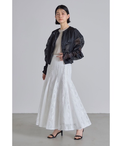 &. NOSTALGIA(アンドドットノスタルジア)の「ウェストグログランレースフレアスカート(スカート・レディース・ブラック/ホワイト・M)」の13枚目の写真