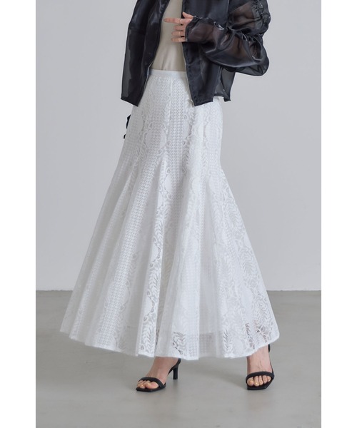 &. NOSTALGIA(アンドドットノスタルジア)の「ウェストグログランレースフレアスカート(スカート・レディース・ブラック/ホワイト・M)」の14枚目の写真