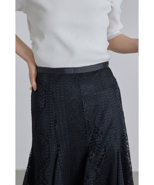 &. NOSTALGIA(アンドドットノスタルジア)の「ウェストグログランレースフレアスカート(スカート・レディース・ブラック/ホワイト・M)」の19枚目の写真