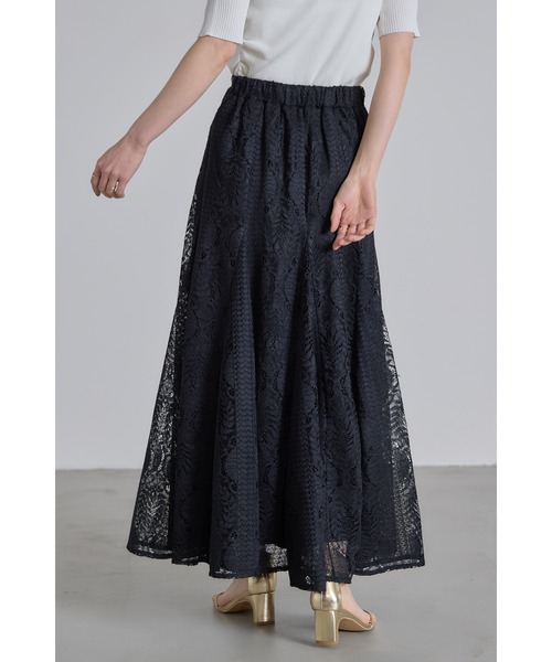 &. NOSTALGIA(アンドドットノスタルジア)の「ウェストグログランレースフレアスカート(スカート・レディース・ブラック/ホワイト・M)」の20枚目の写真