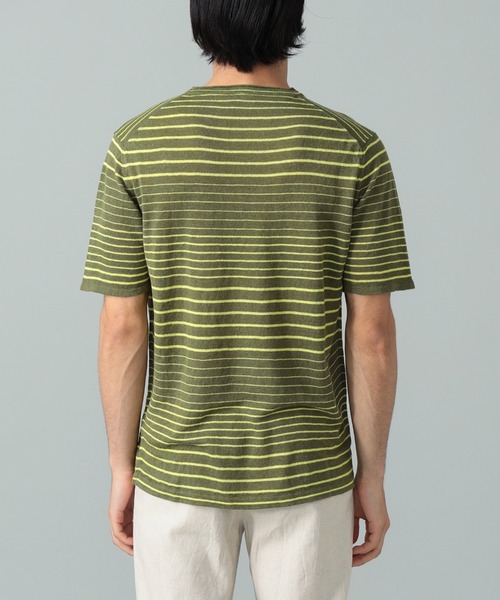 ROBERTO COLLINA(ロベルトコリーナ)の「ROBERTO COLLINA / リネン ボーダー クルーネック ニット(Tシャツ/カットソー・メンズ・オリーブ/ブラウン系その他4・52 8R/50 8R/48 8R/46 8R)」の16枚目の写真