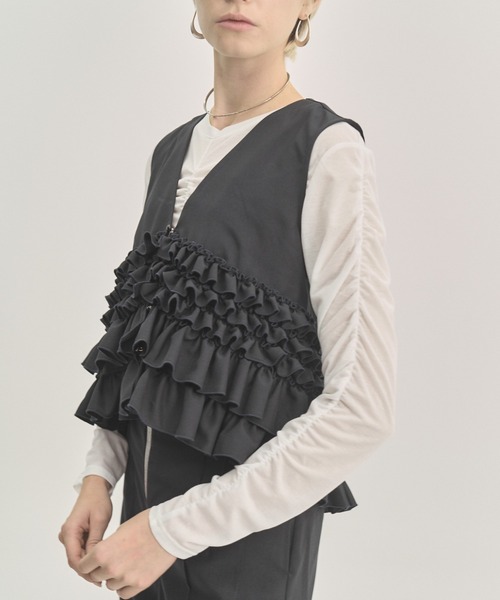 Muel Chic(ミュエルシック)の「Riliance vest リライアンスベスト(ベスト・レディース・ネイビー/イエロー/ウッド・FREE)」の15枚目の写真