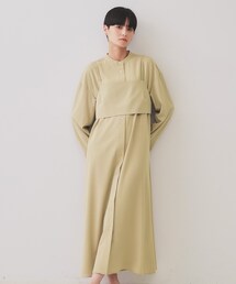 ◆《andGIRL掲載》ビスチェセットシャツワンピース【洗濯機洗い可】