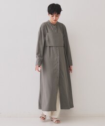 OPAQUE.CLIP  ブラウン　ワンピース　長袖　古着 OPAQUE.CLIP 「OPAQUE.CLIP」 長袖ワンピース 38 ブラウン