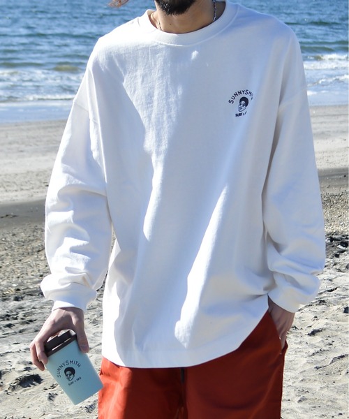 Sunny Smith(サニースミス)の「【SUNNY SMITH】Smith Signature ワンポイント刺繍ロングスリーブTシャツ(CP)(Tシャツ/カットソー・メンズ・スモーク/ホワイト・L/M)」の9枚目の写真