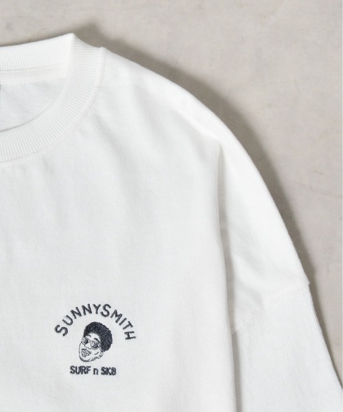 Sunny Smith(サニースミス)の「【SUNNY SMITH】Smith Signature ワンポイント刺繍ロングスリーブTシャツ(CP)(Tシャツ/カットソー・メンズ・スモーク/ホワイト・L/M)」の16枚目の写真