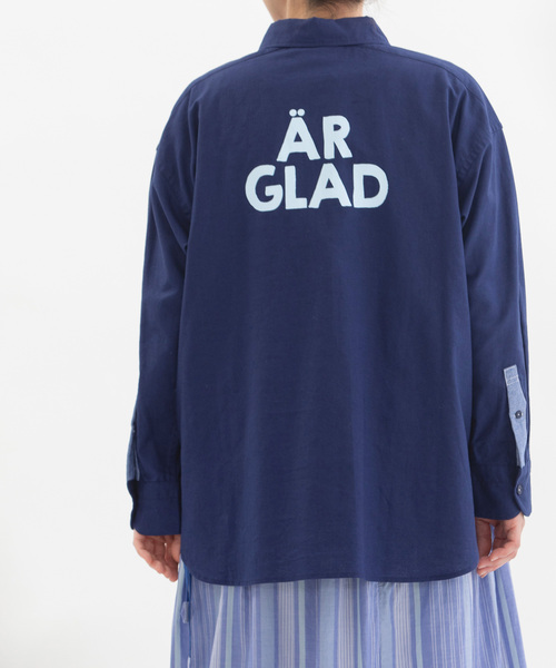 nop de nod(ノップドゥノッド)の「パッチポケットバックプリントシャツ(シャツ/ブラウス・レディース・ダークブルー/ブルー/オフホワイト/カーキ・M)」の22枚目の写真
