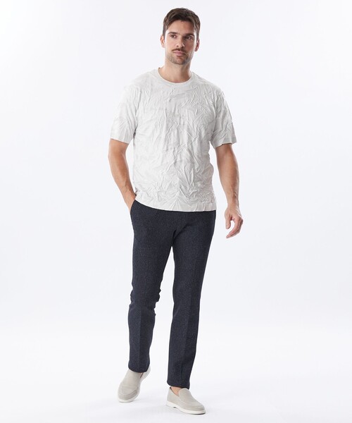 EPOCA UOMO(エポカウォモ)の「*Safari5月号掲載*ガーメントプリーツプリントカットソー(Tシャツ/カットソー・メンズ・ダークネイビー/ライトグレー・48/46)」の3枚目の写真