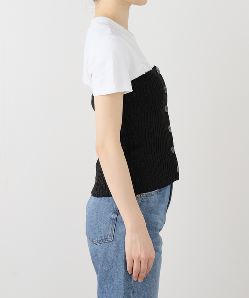 Spick & Span(スピックアンドスパン)の「ラメニットビスチェ(その他トップス・レディース・ブラック/ベージュ・FREE)」の4枚目の写真