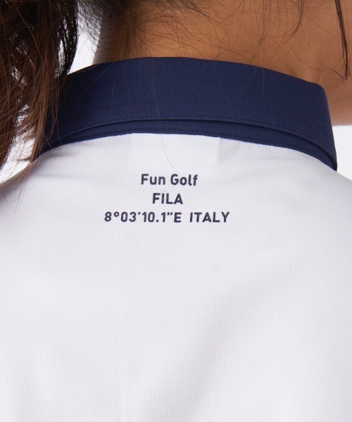 FILA GOLF（フィラゴルフ ）の「【FILA GOLF/フィラゴルフ】レディース半袖シャツ　ゴルフ　吸汗速乾　UVカット（シャツ/ブラウス・レディース・ホワイト/ライトブルー/ダークネイビー・MEDIUM/LARGE/X-LARGE）」の9枚目の写真