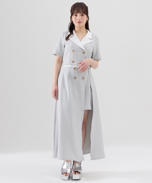 REDYAZEL（レディアゼル）の「【セットアップ可能】バイカラー半袖ショートジャケット（テーラードジャケット・レディース・ブラック/グレー/ピンク・FREE）」の14枚目の写真