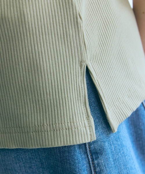 slattgir（スラットジール）の「高身長　５分袖リブTシャツ（トールサイズ）Essenave≪動画あり≫（Tシャツ/カットソー・レディース・ライトカーキ/ブラック/オフホワイト・LL/3L/4L/5L/M/L）」の20枚目の写真