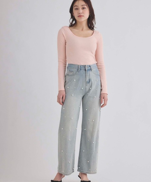 fifth(フィフス)の「カットリブ肩パッドプルオーバー(Tシャツ/カットソー・レディース・オフホワイト/ブラック/ベージュ/ピンク・M)」の8枚目の写真