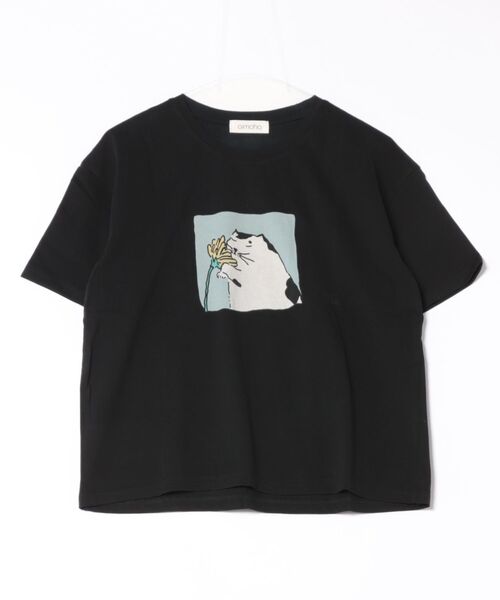 aimoha(アイモハ)の「猫プリントTシャツ(Tシャツ/カットソー・レディース・イエロー/ピンク/ブラック/ホワイト・FREE)」の16枚目の写真