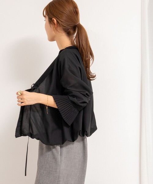 Rie Miller プリーツカラー2WAYブラウス Rie Miller ブラウス シャツ プリーツカラー2WAYブラウス