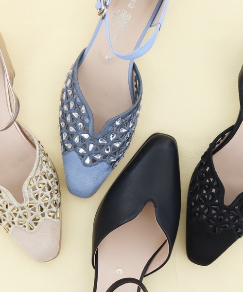 cava cava（サヴァサヴァ）の「ポインテッドセパレートパンプス　1320676（パンプス・レディース・ライトブルー/ブラック/ゴールド・24cm/23.5cm/23cm/22.5cm/24.5cm）」の12枚目の写真