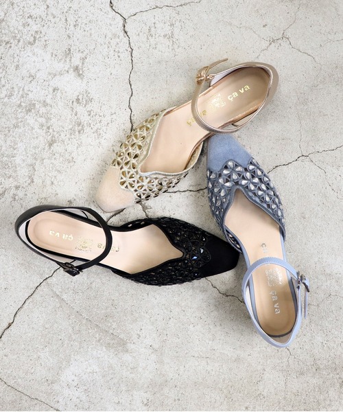 cava cava（サヴァサヴァ）の「ポインテッドセパレートパンプス　1320676（パンプス・レディース・ライトブルー/ブラック/ゴールド・24cm/23.5cm/23cm/22.5cm/24.5cm）」の11枚目の写真