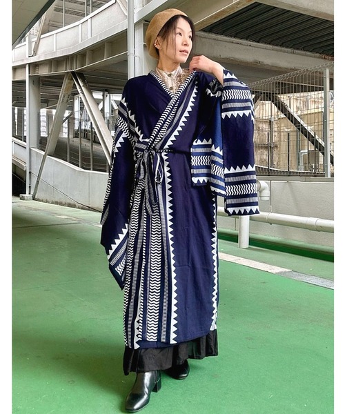チャイハネ(チャイハネ)の「【チャイハネ】アイセブルロングカーディガン(カーディガン/ボレロ・レディース・ブラウン/ベージュ/ブルー・FREE)」の7枚目の写真