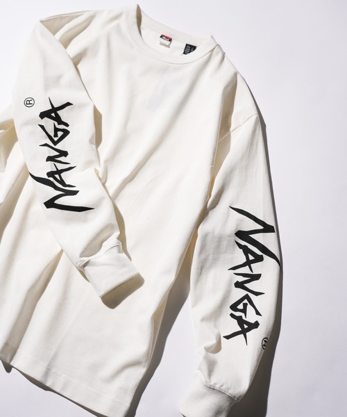 NANGA(ナンガ)の「NANGA / ナンガ ECO HYBRID SLV LOGO L/S TEE エコハイブリッド スリーブ ロゴ ロングスリーブTシャツ(Tシャツ/カットソー・メンズ・ブラック/ホワイト・MEDIUM/LARGE/X-LARGE)」の1枚目の写真