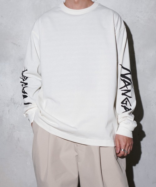 NANGA(ナンガ)の「NANGA / ナンガ ECO HYBRID SLV LOGO L/S TEE エコハイブリッド スリーブ ロゴ ロングスリーブTシャツ(Tシャツ/カットソー・メンズ・ブラック/ホワイト・MEDIUM/LARGE/X-LARGE)」の3枚目の写真