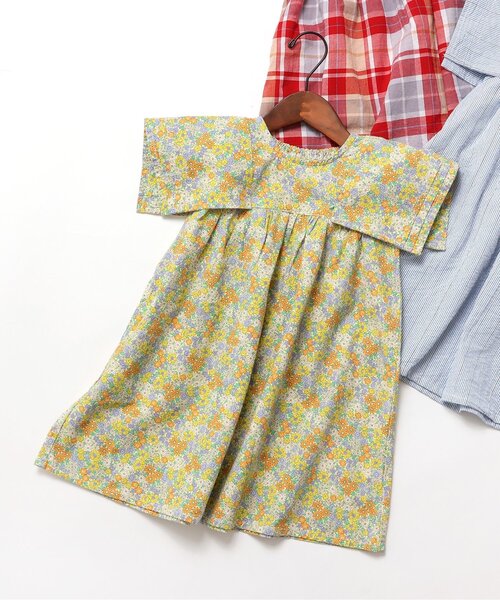 apres les cours（アプレレクール）の「【WEB限定/ジュニア対応】まいにちワンピース（ワンピース・キッズ・サックスブルー/イエロー/グリーン/レッド・100/110/120/130/140/90/80）」の4枚目の写真