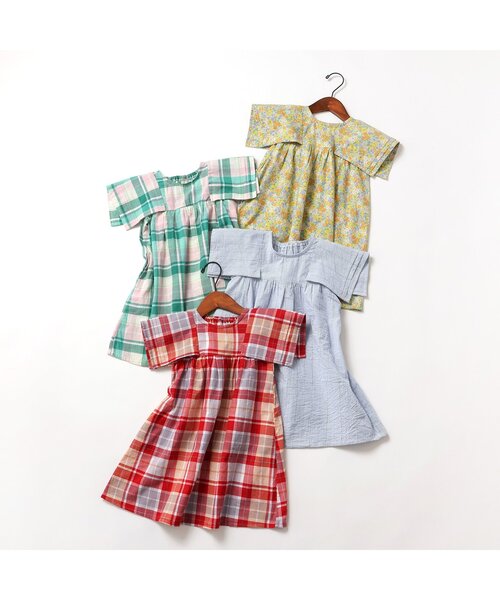 apres les cours（アプレレクール）の「【WEB限定/ジュニア対応】まいにちワンピース（ワンピース・キッズ・サックスブルー/イエロー/グリーン/レッド・100/110/120/130/140/90/80）」の16枚目の写真