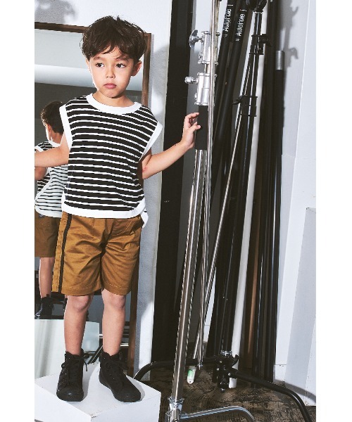 maarook(マルーク)の「ツイルストレッチラインショートパンツ(その他パンツ・キッズ・グリーン/ベージュ・160cm/150cm/140cm)」の4枚目の写真