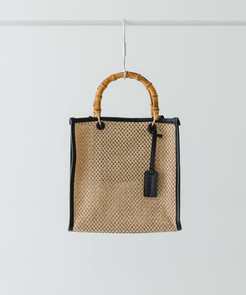 RODE SKO（ロデスコ）の「バンブー雑材バッグ（ショルダーバッグ・レディース・ブラック/オフホワイト・ONE）」の18枚目の写真