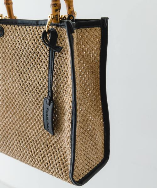 RODE SKO（ロデスコ）の「バンブー雑材バッグ（ショルダーバッグ・レディース・ブラック/オフホワイト・ONE）」の19枚目の写真