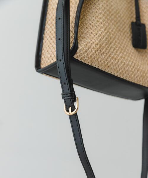 RODE SKO（ロデスコ）の「バンブー雑材バッグ（ショルダーバッグ・レディース・ブラック/オフホワイト・ONE）」の21枚目の写真