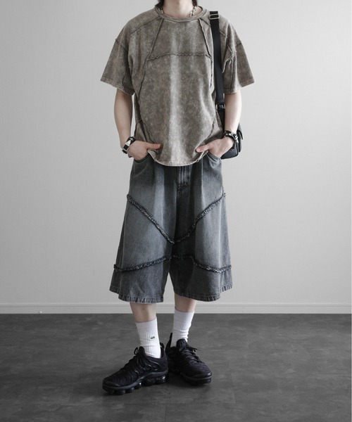 KUUUPY(クーピー)の「Fringe Baggy Half Denim Pants - フリンジバギーハーフデニムパンツ(デニムパンツ・メンズ・ブラック/ブルー・LARGE/MEDIUM/SMALL)」の19枚目の写真