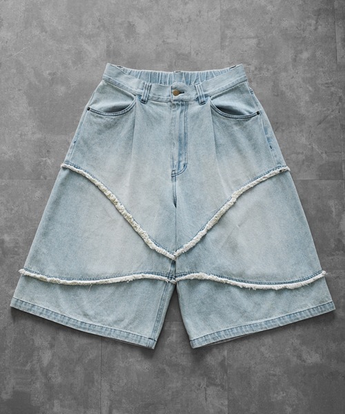 KUUUPY(クーピー)の「Fringe Baggy Half Denim Pants - フリンジバギーハーフデニムパンツ(デニムパンツ・メンズ・ブラック/ブルー・LARGE/MEDIUM/SMALL)」の10枚目の写真