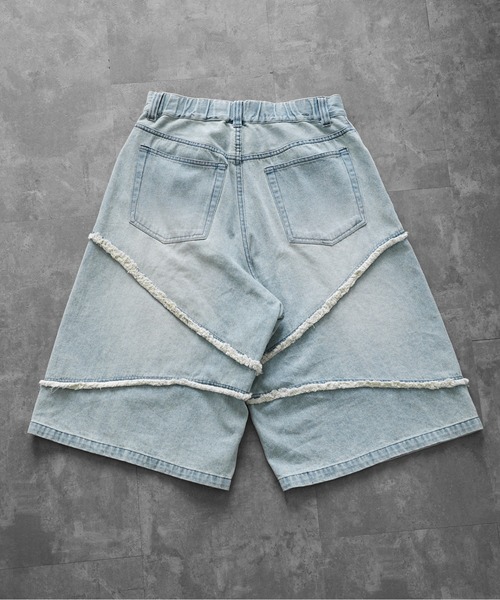 KUUUPY(クーピー)の「Fringe Baggy Half Denim Pants - フリンジバギーハーフデニムパンツ(デニムパンツ・メンズ・ブラック/ブルー・LARGE/MEDIUM/SMALL)」の11枚目の写真