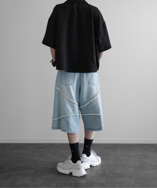 KUUUPY(クーピー)の「Fringe Baggy Half Denim Pants - フリンジバギーハーフデニムパンツ(デニムパンツ・メンズ・ブラック/ブルー・LARGE/MEDIUM/SMALL)」の22枚目の写真