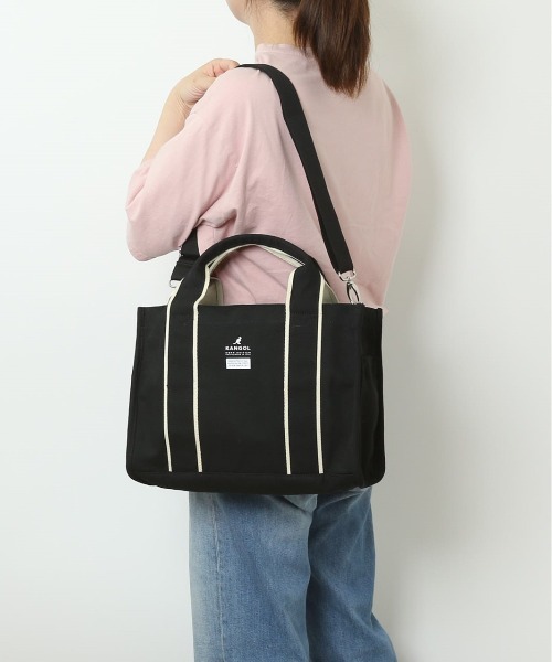 KANGOL(カンゴール)の「KANGOL KGC-2 2WAYバッグ(トートバッグ・レディース・ネイビー/ブラック/ホワイト・FREE)」の4枚目の写真