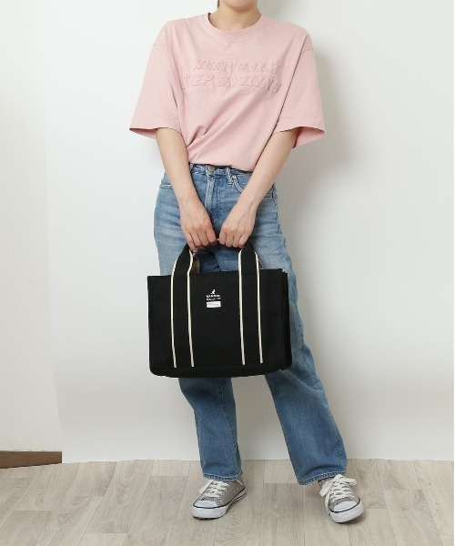 KANGOL(カンゴール)の「KANGOL KGC-2 2WAYバッグ(トートバッグ・レディース・ネイビー/ブラック/ホワイト・FREE)」の7枚目の写真