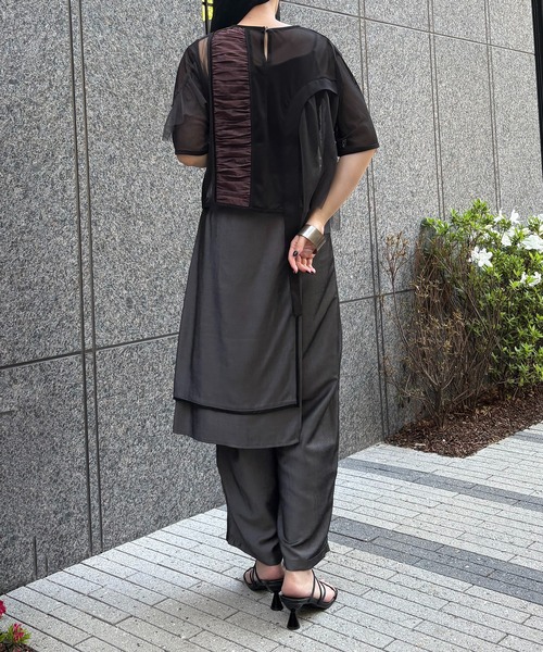&g'aime(アンジェム)の「【&g’aime】MIXアシンメトリーブラウス MIX Asymmetrical Blouse(シャツ/ブラウス・レディース・ライトグレー/ブラック/チャコールグレー・FREE)」の14枚目の写真