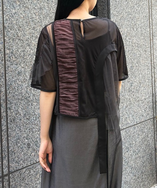 &g'aime(アンジェム)の「【&g’aime】MIXアシンメトリーブラウス MIX Asymmetrical Blouse(シャツ/ブラウス・レディース・ライトグレー/ブラック/チャコールグレー・FREE)」の8枚目の写真