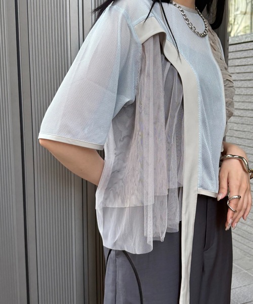 ブラウス シャツ 「＆g’aime」MIXアシンメトリーブラウス MIX Asymmetrical Blouse レディース セール】【&g'aime】MIXアシンメトリーブラウス MIX