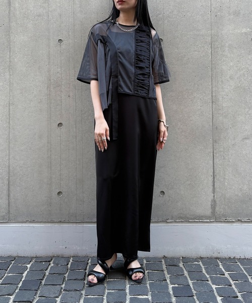 ブラウス シャツ 「＆g’aime」MIXアシンメトリーブラウス MIX Asymmetrical Blouse レディース セール】【&g'aime】MIXアシンメトリーブラウス MIX