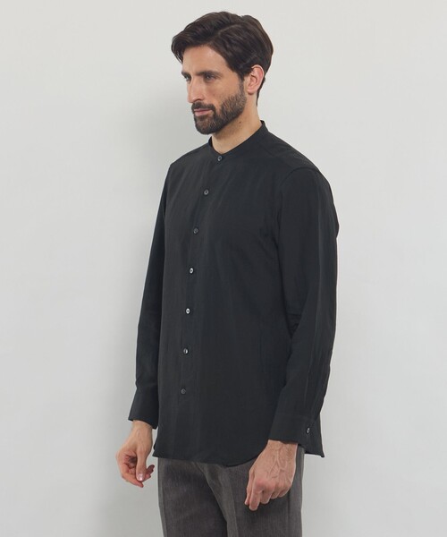 MACKINTOSH LONDON（マッキントッシュ ロンドン）の「【LEON掲載】ハイカウントリネンバンドカラーシャツ（シャツ/ブラウス・メンズ・グリーン系その他5/ホワイト/ブラック・XL/L/M）」の11枚目の写真