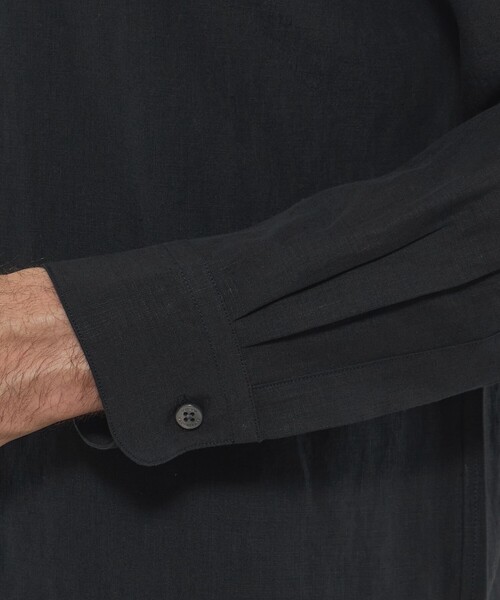 MACKINTOSH LONDON（マッキントッシュ ロンドン）の「【LEON掲載】ハイカウントリネンバンドカラーシャツ（シャツ/ブラウス・メンズ・グリーン系その他5/ホワイト/ブラック・XL/L/M）」の5枚目の写真