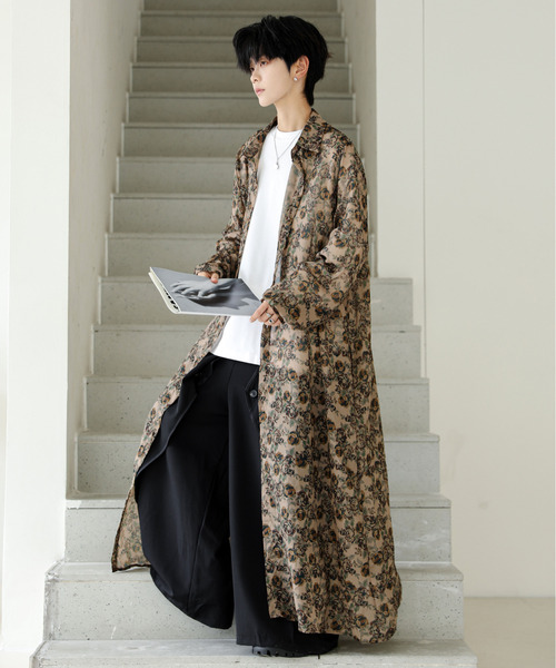 neos(ネオス)の「【neos】ロングシルエット レオパード フラワー 総柄 レトロ シアー シャツ(シャツ/ブラウス・メンズ・その他1/その他2/その他3・MEDIUM/LARGE)」の2枚目の写真