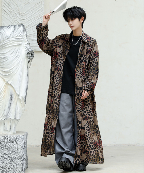 neos(ネオス)の「【neos】ロングシルエット レオパード フラワー 総柄 レトロ シアー シャツ(シャツ/ブラウス・メンズ・その他1/その他2/その他3・MEDIUM/LARGE)」の1枚目の写真