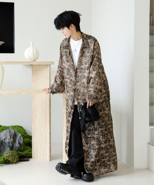 neos(ネオス)の「【neos】ロングシルエット レオパード フラワー 総柄 レトロ シアー シャツ(シャツ/ブラウス・メンズ・その他1/その他2/その他3・MEDIUM/LARGE)」の8枚目の写真
