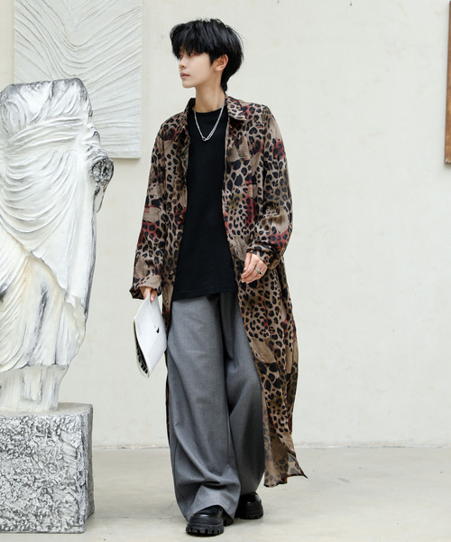 neos(ネオス)の「【neos】ロングシルエット レオパード フラワー 総柄 レトロ シアー シャツ(シャツ/ブラウス・メンズ・その他1/その他2/その他3・MEDIUM/LARGE)」の10枚目の写真